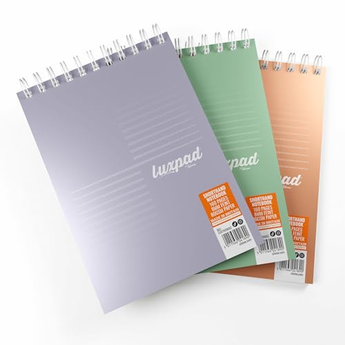 Silvine Luxpad A5 Wirebound Metallic Notepads | 80gsm Lined Paper, 160 Pages, 3 Pack for School & Office