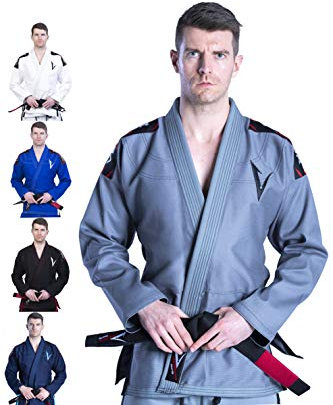 VECTOR SPORTS BJJ Gi Brazilian Jiu Jitsu Gi mit Bonus Weißer Gürtel Ripstop Hose für