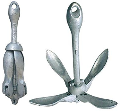 Ancla de paraguas plegable de acero fundido galvanizado perfectamente equilibrado de 0,7 kg – 1,5 kg – 2,5 kg – 3,2 kg – 4,0 kg – 6 kg – 12 kg para barco anclaje (4,0 kg)