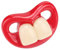 Baby Funny Dummy Schnuller,Neuheit Silikon Anti-Off Schnuller Nippel Süße Küssbare Lippen und Zähne Schnuller BPA für Neugeborene Kleinkind über 3 Monate(2 Zähne)