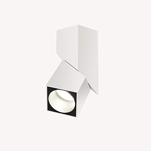 LED Ceiling Spotlight 15W Rotatable Wall Lamp Ceiling Downlight, Surface Mounted Accent Spot Light Adjustable Wall Spot Lighting Fixtures for Commercial Household (Color : White-6000K)