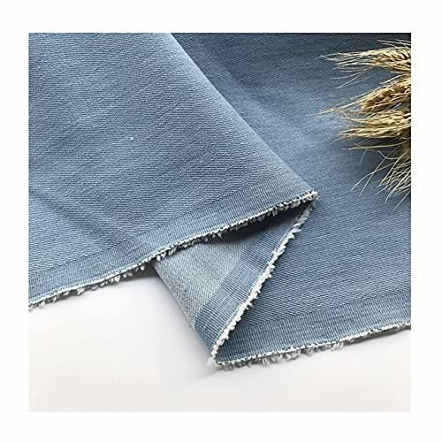 Jeansstoff Soft Stretch Gewaschener Denim Hellblauer Jeansstoff Frühling und Sommer Bekleidungsmaterial zum Nähen von Jacken, Hosen und Röcken Meterweise Verkauft (Breite 145cm)(Size:400x145 cm)