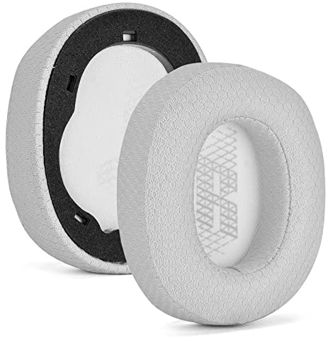 Live 650 BTNC Replacement Ear Pad in Fabric and Memory Foam, Compatible with JBL E65 E65BTNC / Duet NC/Live 650BTNC Live 660 BTNC Headphones (White (Mesh Fabric))