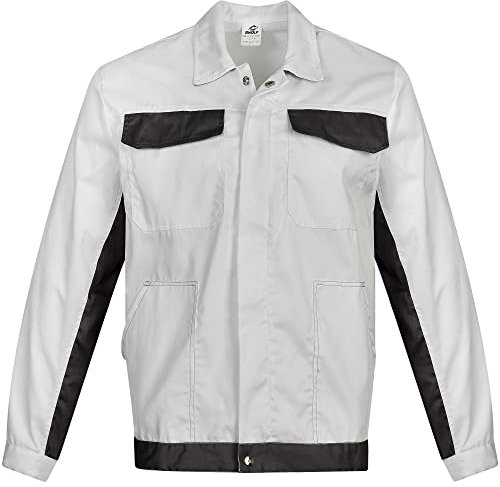 BWOLF DELTA Veste de Travail pour Homme en Coton/Polyester Vestes Travail pour Homme 4 poches, Blanc., M