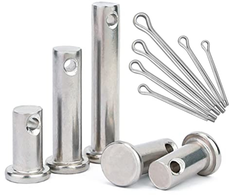 CONPHERON Einloch Gabelbolzen Flachkopf Lastösenbolzen Edelstahl Flach Kopf Scharnierstifte Satz met Splinte (M16×80mm, 1 Satz)