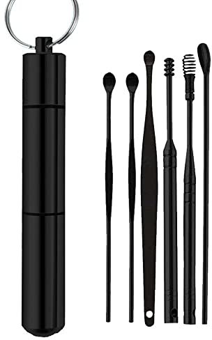 6 pièces bouchons d'oreille kits d'enlèvement de cérumen pour les oreilles kit d'outils de nettoyage pour les oreilles curette outil d'enlèvement de cérumen pour les oreilles brosse de nettoyage