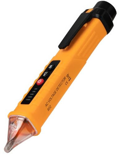 ULTRICS - Probador de tensión, detector de tensión sin contacto 12 V-1000 V, probador eléctrico de sensibilidad ajustable con linterna LED