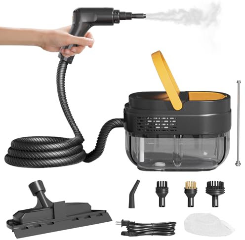 Limpiador a Vapor, 2500W Portátil Hogar Limpiador a Vapor de Mano con Tanque Agua de 1600ml, 3 Velocidades, Presión Vapor 3 Bar, Máquina de Limpieza a Vapor Para Muebles de Cocina, Baños