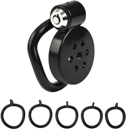 Black Flat Chastity Cage,Small Chastity Cage Male Chastity Device 5 Sizes Removable Cock Rings