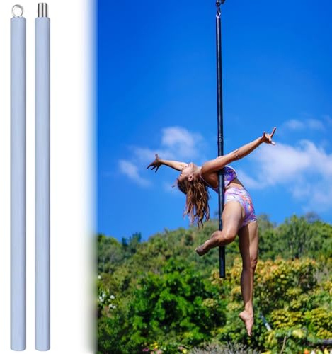 Minglez Barra Pole Dance Barra de Pole Dance Aérea Profesional con Urdimbre de Silicona, Barra de Pole Dance Portátil para Casa, Gimnasio o Sala de Yoga(Blue)