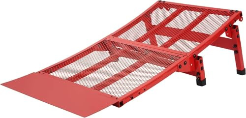 Gelacie Jump Ramp Foldable Portable Skateboard Powder Coated Steel Launch Ramp for Pros & Beginners Compatible with BMX MTB RC Car Stunt Scooter Inline Quad Skates Heavy Duty 300 lbs Red