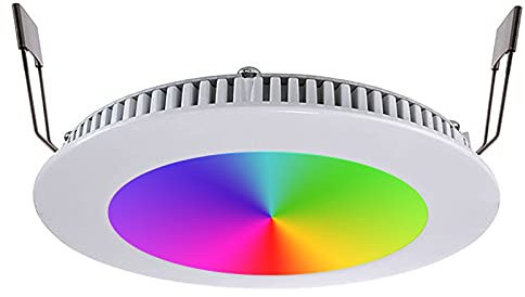 Planetitaly KIT faretto slim incasso cromoterapia giochi luce dimmer doccia pannello LED 8W RGB RGBW 24V centralina WiFi controllo vocale smartphone APP foro 13cm