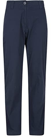 Mountain Warehouse Coastal Stretch Womens Trousers - Long Length, Breathable, Lightweight, Lots of Pockets Ladies Pants - for Walking, Hiking, Outdoors & Trekking Navy (Long Length) Women's Size 4