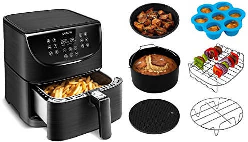COSORI Heißluftfritteuse XL, Heissluftfriteuse mit 13 Programmen, Airfryer 1,2kg für 1-3 Personen mit 100 Deutsch Rezeptheft, Digitalem One-Touch Screen, Vorheizen&Warmhalten, Shake-Modus, 1500W