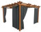 HOME DEKO Terrassenvorhang, Wasserdichter Gartenvorhang für Terrasse, Balkon, Pergola & Pavillon, Schlaufen mit Klettverschluss, Schutz vor Sonne, Regen & Wind, Dunkelgrau, 240 x 155 cm, 4 Stück