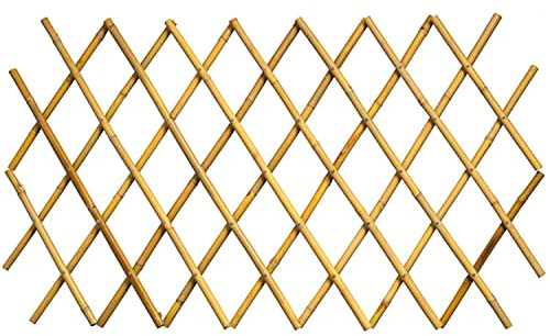 Celosía Barrera de Bambú Plegable para Jardín - Enrejado Extensible Decorativo Color Natural para Plantas Trepadoras (180x120cm)