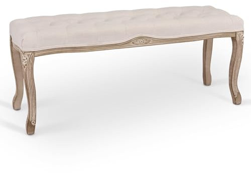 VONLUCE Sitzbank Polsterbank Pianobank Sitzhocker Klavierbank Schminkbank Schuhbank Hockerbank für Schlafzimmer Wohnzimmer gepolstertem Sitz mit Holzbeine (112 x 34,5 x 48 cm)