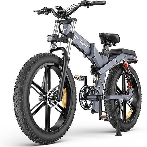 ENGWE X26 Vélo électrique Pliable VTT de 26 x 4.0 Fat Tire Batterie Double Amovible 48V19.2AH/10AH Autonomie 150 km, 3 Suspension Triple 8-Speed Tout Terrain