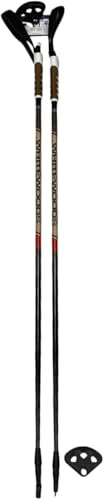Whitewoods Unisex Adult Cross Trail-Glass/Touring Cross Country Nordic Ski Poles, 135cm - Black/Red