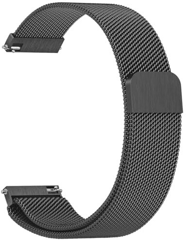 Vancle Metall Uhrenarmband 22mm, Edelstahl Schnellverschluss Smartwatch Ersatzarmband mit Magnetverschluss 22mm Quick Release Armbänder Darmen Herren