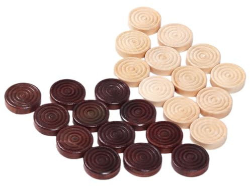 XFUYI 24 Pezzi Pezzi da Dama Pezzi da Dama Pezzi da Backgammon Gioco da Tavolo Pezzi da Dama in Legno impilabili Pezzi da Dama
