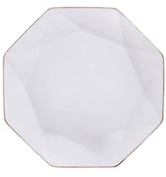 CSSHNL keramisk middagstallrik Phnom Penh kreativ åttkantig biff platt tallrik ljus lyx ben servis västerländsk middagstallrik hushåll middagstallrikar (21,5 cm platt tallrik)