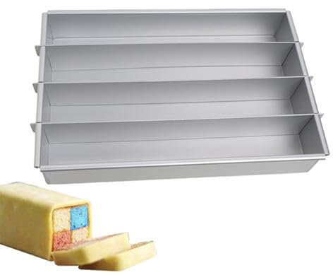Rectangle Cake Moulds | Square Anodised Aluminium Cake Making Mould - Adjustable Foldable Cake Pan Removable Bakeware for Cooking & Baking Cakes, Muffins and Bread