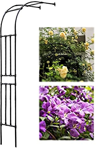 Metal Rose Arch Half Gazebo - Weatherproof Climbing Plant Support Elegant Lattice Arch for Weddings Garden Decor Perfect for Roses and Vines