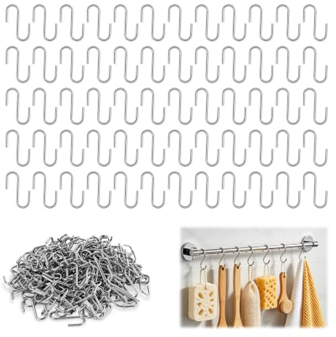 200 PCS Mini Ganchos en S de Acero de Zinc con Caja de Almacenamiento,Ganchos Metálicos Duraderos y Anticorrosión para Colgar Joyas,Llaveros,Toallas,Uso Diario y Proyectos de Bricolaje