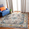 SAFAVIEH Boho Teppich für Wohnzimmer, Esszimmer, Schlafzimmer - Monaco Collection, Kurzer Flor, Grau und Hellblau, 200 x 200 cm