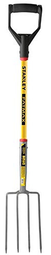 Stanley FATMAX Fourche de Jardin en Fibre de Verre avec poignée en D Jaune/Noir