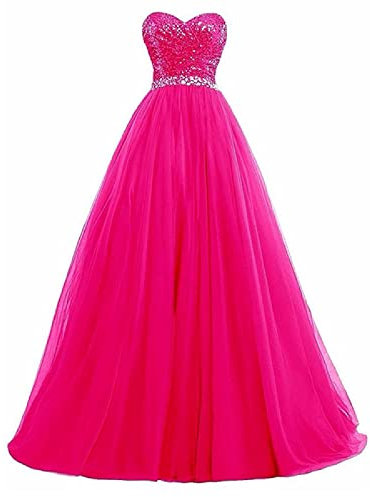 Yhfshop Robe de Soirée Longue Femme Sexy à Col Bateau, Dentelle, Crimson, Rose Red, Taille 30/48, Demoiselle d'Honneur