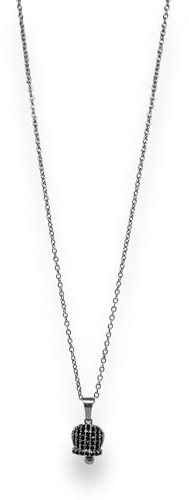 SiLo Bijoux COLLANA DONNA CAMPANELLA CERCHIO CON STRASS PENDENTE NOVITA' DISPONIBILI COLORAZIONI ORO E ARGENTO (SILVER/NERO)