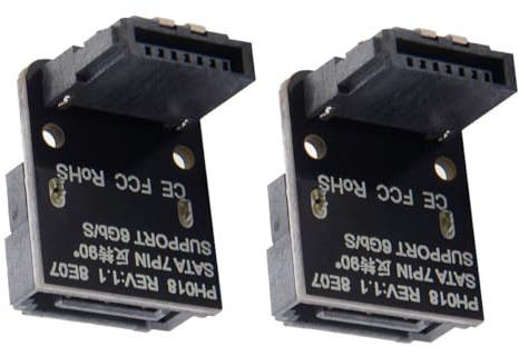 CY Adapter 2pcs/lot SATA 7Pin Male to SATA 7pin Female 90 Degree Up Angled for Mainboard Desktops SSD HDD