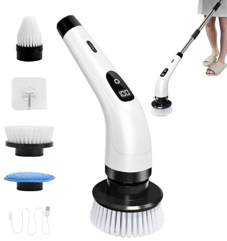 Rotary Electric Cleaner - Electric Grout Cleaner, Electric Tile Cleaner | Electric Bathroom Cleaner, Cordless Electric Floor Brush Cleaner