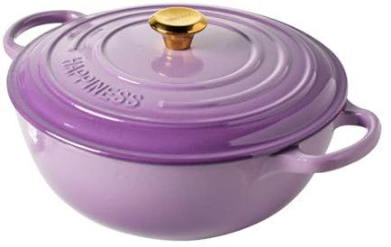 Gjutjärnsgryta Stor gryta med lock Rosa holländsk ugn, lila