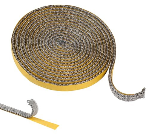 MIGUBIGU 1 Pièce Joint Insert Cheminée 3 mm x 10 mm x 2.5 m, Joint Poele a Bois, Joint en Fibre de Verre Résistante 600°, Joint Réfractaire pour Poele a Bois, Cheminée, Chaleur