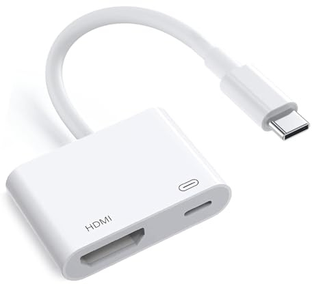 Apple USB-C till HDMI-adapter 4K @ 120 Hz för iPhone 15 16 MacBook Pro Air iPad Pro, MFi-certifierad USB 3.1 typ C digital AV HDMI 2.0-sladd kompatibel med Samsung Galaxy S25/S24/S23 med mera