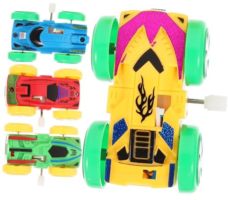 SUPVOX 4 Piezas Juguetes de Coche con Mecanismo de Cuerda de Plástico Diseño de Dibujos Animados Juguetes Interactivos sin Pilas para Niñas Color Aleatorio