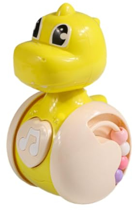 TTETTZ Dinosaur Wobble Toy Crawling Toy Creative Educational Portable Early Learning Developmental for Boy Girl 0-3 Years, Yellow