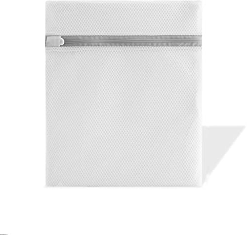 Tvättpåse i nät, Grov och finmaskig tvättpåse for BH babytvätt, vit med dragkedja(Coarse Net 50x60cm)