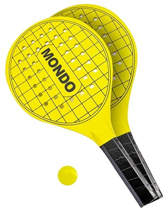 Mondo Toys - Paddle Set - set med 2 träracketar med gummiboll - strandspel för barn och vuxna -15041