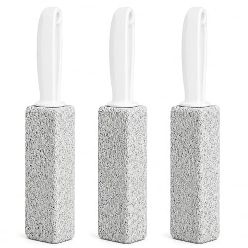 JYYWTSI 3 Unidades Piedra Pómez WC, Limpiador de Inodoros con Mango, Elimina Cal, Sarro y Manchas Tenaces, 13,5 x 3,5 cm para Inodoro, Taza y Superficies del Baño