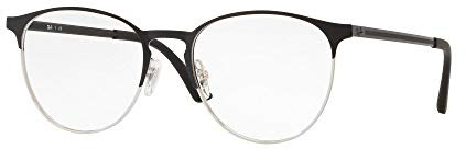Ray-Ban Unisex-Erwachsene 0rx 6375 2861 53 Brillengestelle, Schwarz (Silver On Top Black)