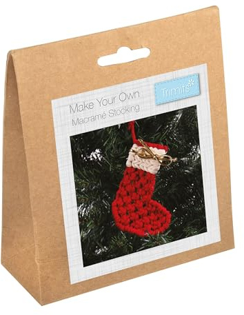 Trimits Kit de décoration en macramé, chaussettes de Noël