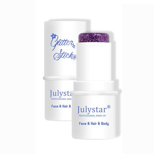 Bestauty Palillo de purpurina para cara brillante, color lila, larga duración, lentejuelas de sirena, palo de purpurina, portátil para festivales, carnaval, carnaval y noche, maquillaje, máscaras