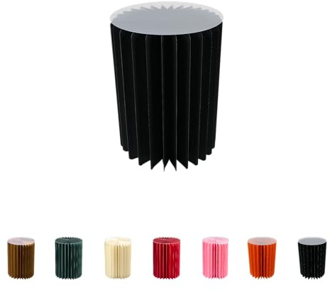 Colonna di carta pieghevole, colonna decorativa, versatile, utilizzabile come tavolino, base o sgabello per fiori, risparmio di spazio e leggero, ideale per soggiorno, corridoio ed eventi (nero, Ø 30