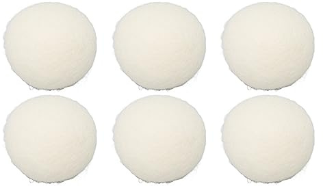 Palline di asciugatura in lana per la pelle riduci il tempo statico risparmio 6pcs in tessuto ridotto palla lavanderia (7 cm)