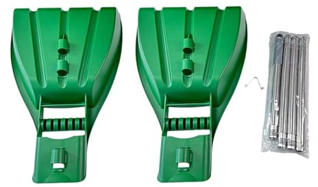 Harilla Ramasse-feuilles, ramasseur de feuilles, râteau à main, râteau à feuilles à griffes pour nettoyer l'herbe coupée et les déchets, 2 Pièces avec Tige