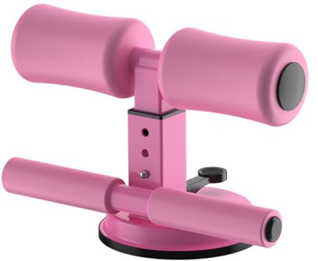 ibasenice Dispositivo De Asistencia Para Abdominales De Doble Barra Ajustable Rosa, Equipo De Fitness Compacto De Acero Resistente, Entrenador Abdominal Para Entrenamiento En Casa y Viaje